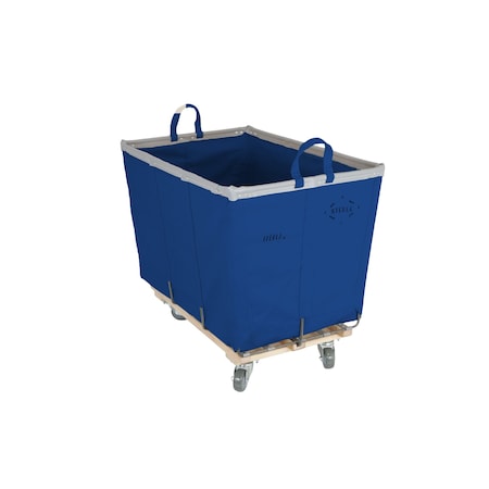 Steele Canvas Basket 8 BU Permanent Truck Blue Vinyl w/Grey Vinyl - 5in Casters 928VBLUVGRYW5
